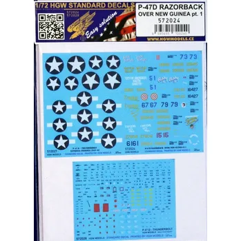 Plastikový model 1/72 Decals P-47D Razorback over N.Guinea Pt.1