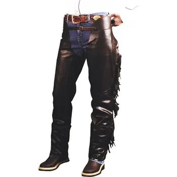 Chapsy Lakota Chapsy kožené Pull-Up Lakota, s třásněmi, hnědé XL