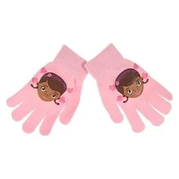 Čepice SUN CITY Prstové úpletové rukavice DOKTORKA PLYŠÁKOVÁ růžové světlé UNI 2-8 let