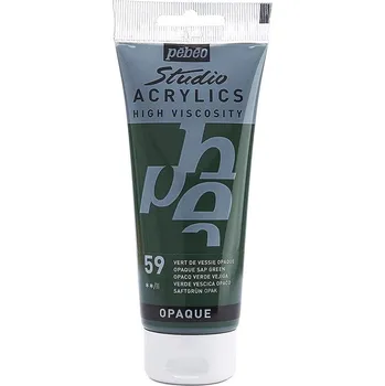 Vodová barva Akrylová barva Pébéo Studio Acrylics - 59 Opaque Sap Green Objem: 100 ml