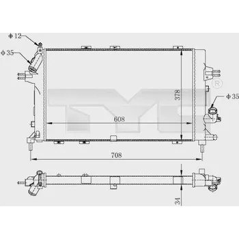 Chladič motoru Chladič, chlazení motoru TYC 725-0028-R