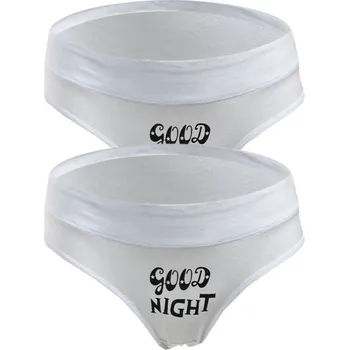 Kalhotky Numberoplus Dámské bavleně kalhotky Gool Night ( 2ks v balení ) Barva: Bílá, Velikost: XL