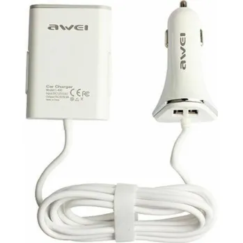 C-400 4xUSB 9,6A prodlužovací dělič cigaretového zapalovače