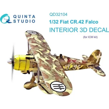 Plastikový model Quinta studio 1/32 Fiat CR.42 3D-Printed & col.Interior (ICM)