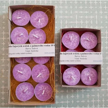 Svíčka Čajové svíčky - fialová s vůní borůvka, Varianta balení 6 ks