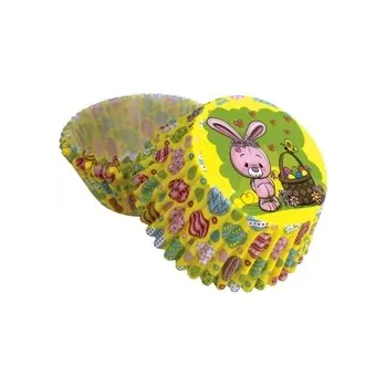 Velikonoční dekorace Košíčky na muffiny - Zajíček a vajíčka / 50 ks