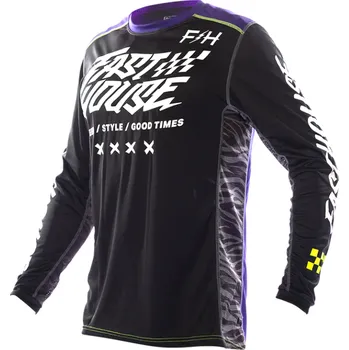 Moto dres Fasthouse Youth Grindhouse Rufio Jersey Black Purple Velikost: YM