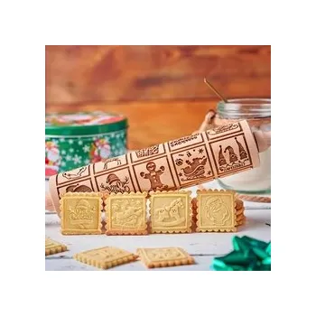 Vánoční dekorace Vzorovaný váleček velký - vzor VÁNOČNÍ čtverečky