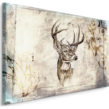 MyBestHome BOX Plátno Jelen Ve Stylu Vintage Varianta: 40x30