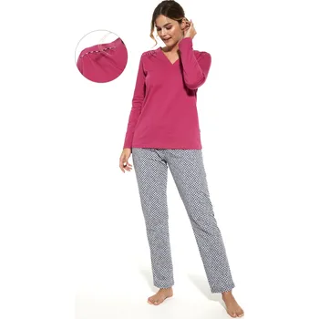 Dámská móda Cornette pyžamo dámské 747/315 Margaret - fuchsie, M (Dámské pyžamo dlouhé)