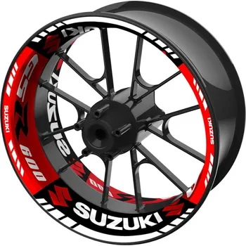 Polep vozidla jednodílné polepy na kola SUZUKI GSR 600 černo-červená