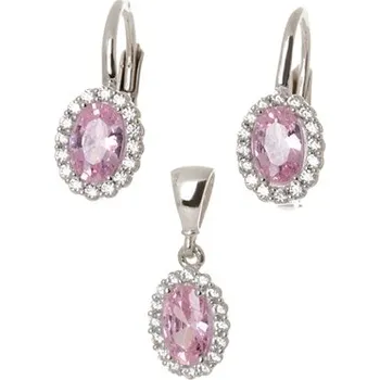 Souprava šperků Zlatá souprava náušnic a přívěšku se zirkony ZLSS42F + DÁREK ZDARMA