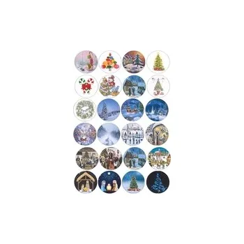 Jedlá dekorace na dort Fondánový list A4 - Vánoční mini tvary 2