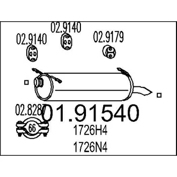 Auto-moto Zadní tlumič výfuku MTS 01.91540