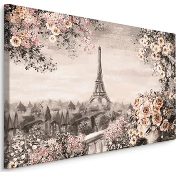 Obraz Plátno Květinová Terasa S Výhledem Na Eiffelovu Věž Varianta: 30x20