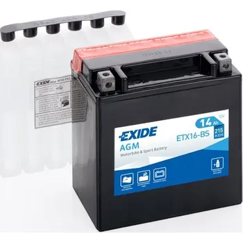 Motobaterie EXIDE YTX16-BS 12V 14Ah 215A Maintenance Free motobaterie