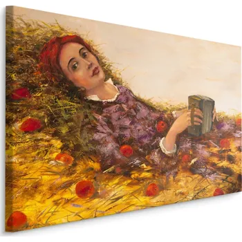 MyBestHome BOX Plátno Žena S Knihou Varianta: 40x30