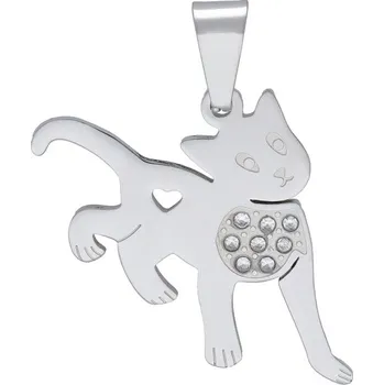 Přívěsek Přívěsek kočka stříbrná z oceli F437