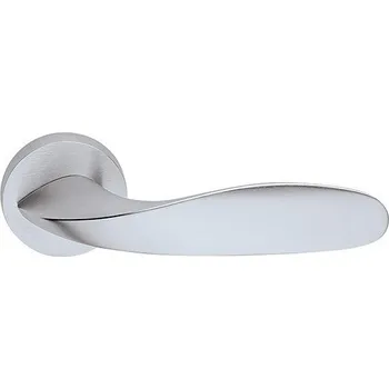 Dveřní kování Frascio Rozetová klika LEAF / Chrom matný Rozeta na bezpečnostní klíč /PZ/