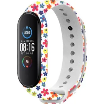 Příslušenství k fitness náramku Řemínek RhinoTech na Xiaomi Mi Band 7 / Mi Band 6 / Mi Band 5 - motiv květy RHTRTACC138