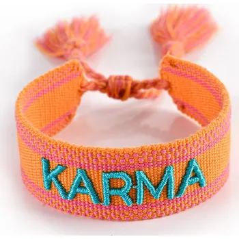 Náramek ORANŽOVÝ PLETENÝ NÁRAMEK HICHIC Karma