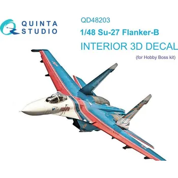 Plastikový model Quinta studio 1/48 Su-27 3D-Printed & col.Interior (HOBBYB)