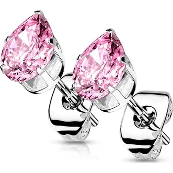 Náušnice Steel Edge Náušnice z chirurgické oceli pecky SESETD4 Barva: Růžová