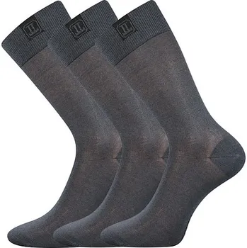 Pánské ponožky LONKA Ponožky pánské společenské DESTYLE z mercerované bavlny TMAVĚ ŠEDÉ (3 páry) 39-42 113917