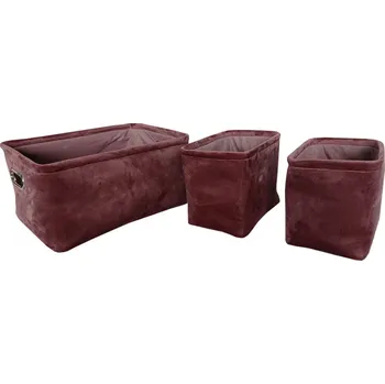 Koš regálový sada 3ks bordo LK95756 BORDEAUX