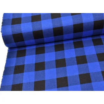 Mirtex Látka FLANEL 165/K1 Kostky velké modro-černé šíře 150cm Ceník: METRÁŽ: od 1 metrů