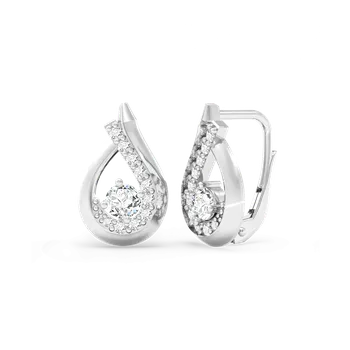 Náušnice SOLUNA Luxusní DIAMANTOVÉ zlaté náušnice AQUA bílé zlato na patent