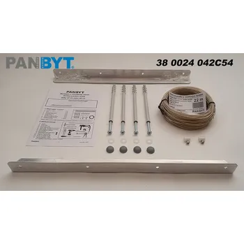 Sušák na prádlo Držáky prádelní šňůry 42 cm komplet C natural (Čtyři natažené šňůry Stěna se zateplením.)