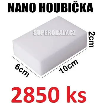 Utěrka Čistící nano-houbička, melaminová úklidová houbička počet ks v balení: 2850 ks 10x6x2 cm Bílá 2850 ks