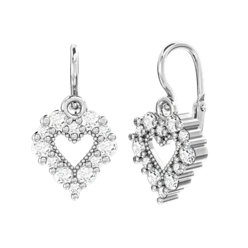 Náušnice SOLUNA Půvabné zlaté dětské náušnice srdíčka ISABEL bílé zlato