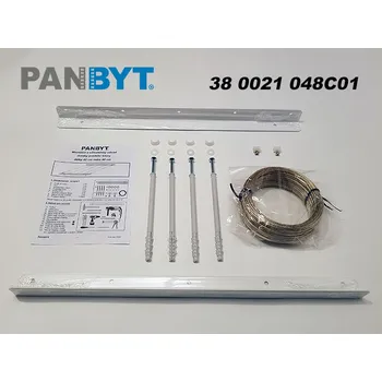 Sušák na prádlo Držáky prádelní šňůry 48 cm komplet C bílá (Pět natažených šňůr. Stěna se zateplením do 11 cm.)