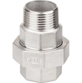 Fitinka Šroubení nerezové přímé závitové NEREZ, s plochým těsněním - vnitřní/vnější závit - INOX holendr - 6/4" TYP316