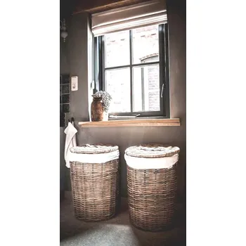 Koš na prádlo Hitra Ratanový prádelní koš WASMAND sarang kulatý velký