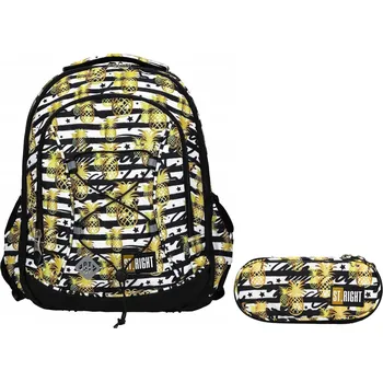 Školní batoh St.RIGHT Školní set tříkomorový batoh + pouzdro Tropical Party