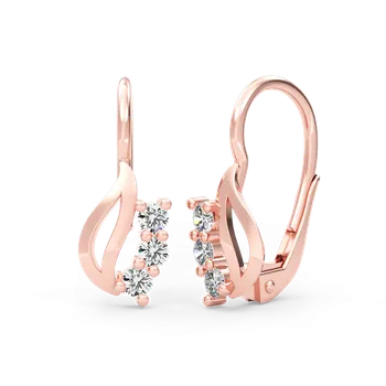 Náušnice SOLUNA Elegantní zlaté náušnice se zirkony TILDA růžové zlato