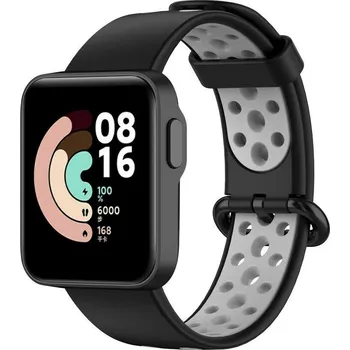 Příslušenství k chytrým hodinkám eses Silikonový dírkovaný řemínek pro Xiaomi Redmi Watch 2 - Černo šedý
