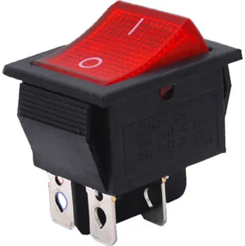 vypínač LaskaKit_cz Přepínač kolébkový 16A 250VAC Červená