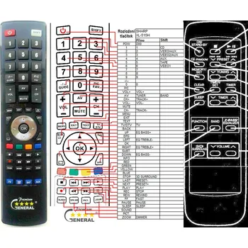 Dálkový ovladač General SHARP XL-515H - náhradní dálkový ovladač