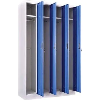Šatní skříň Manutan Libro šedá/modrá