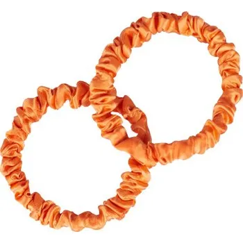 Pilō Pilō | Silk Hair Ties - Pop of Orange hedvábná gumička do vlasů - velikost Slim, 2 ks v balení 2 ks