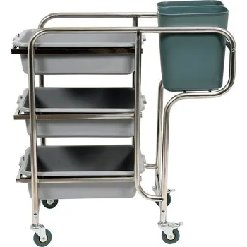 Číšnický vozík 1040x510mm 3 police PE hluboký SLEVA 5%