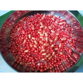 Dětské navlékací korálky Skleněné korálky Jablonec - Oranžový mix 250g