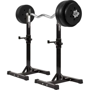 Gorilla Sports Stojan s EZ tyčí + plastovým závažím 35 kg