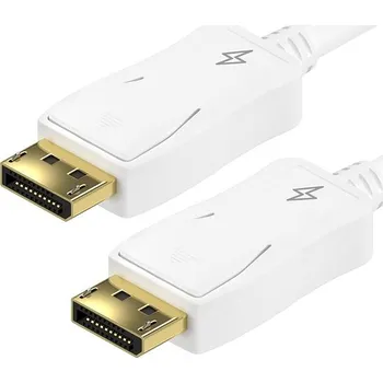 Datový kabel AlzaPower Core DisplayPort 1.2 4K stíněný 3m bílý