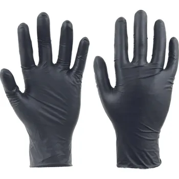 Vyšetřovací rukavice PD-BLACK NITRIL jedorázové Bez pudru ČERNÉ 100ks - v.L
