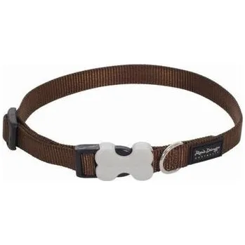 Obojek pro psa Red Dingo obojek jednobarevný 24 - 37 cm, šířka 15 mm - hnědá